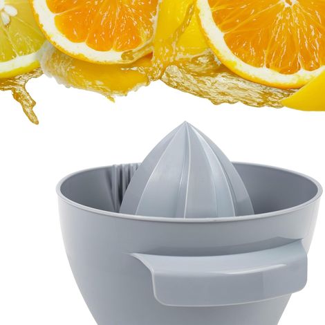 Presse-citrons manuel en plastique, presse-fruits, presse-oranges robuste, presse-fruits ovale, presse-fruits manuelle universelle (gris clair) (1/5)