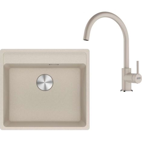 Franke - Set per cucina G274SA, lavello in fragranite MRG 610-52 RTL e miscelatore FC 6018.082, sahara 114.0700.789 (1/4)
