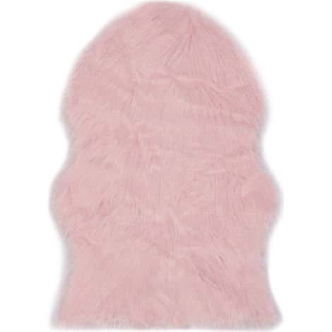 Tapis 60 x 90 cm Peau de mouton synthétique Rose (1/4)