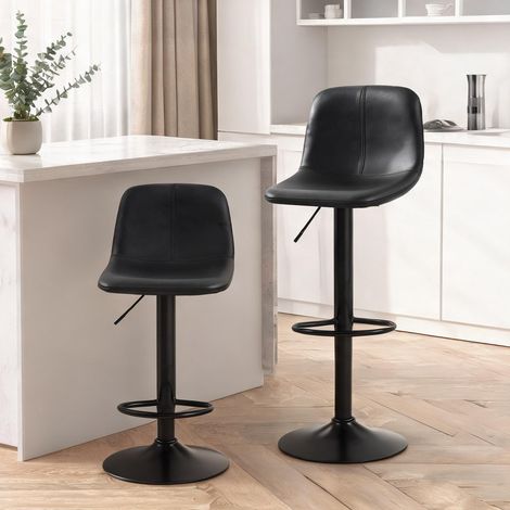 Tabouret de bar noir en PU 44 x 37 x 104 cm (1/5)