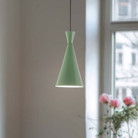[GEBRAUCHT] B-Ware Hängeleuchte Tom LED Pendelleuchte dimmbar mintgrün Metall 37cm Höhe 19cm Ø (1/2)
