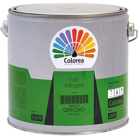 ANTIRUGGINE SINTETICA 'COLOREA' Lt. 0,5 Grigio- 6 pezzi  - COLOREA