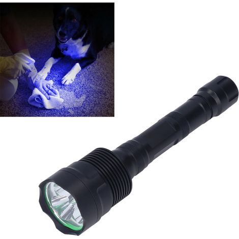 Lampe torche UV 3 LED, lampe torche UV 395 nm, lampe torche anti-scorpions, détecteur d'agent fluorescent pour urine d'animaux domestiques, lampe de détection de bouées pour billets de banque. (1/5)