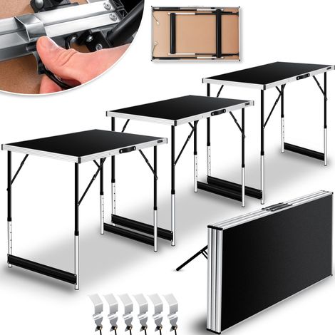 Kesser – Table pliante multifonctions 3 pièces 100 x 60 cm – Charge 30 kg – Hauteur réglable – Pour buffets et marchés extérieurs (1/5)