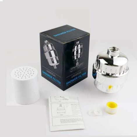 Filtre de douche à 15 étapes, adoucisseur d'eau, pour une peau et des cheveux plus sains, élimine le chlore, les métaux lourds et autres dépôts, avec de la vitamine C (1/3)