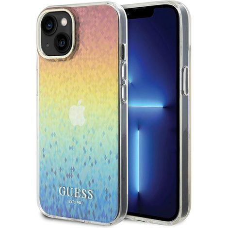 Coque rigide multicolore Guess GUHCP15SHDECMI pour iPhone 15/14/13 6,1" effet miroir à facettes Disco irisé (1/5)