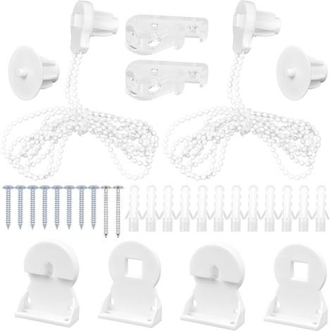 Lot de 2 Rechange pour Store Enrouleur de 25 mm, Supports de Store Enrouleur pour Volets Roulants, Mécanisme Store Enroulable, Kit de Réparation pour Store Enrouleur, Blanc (1/5)