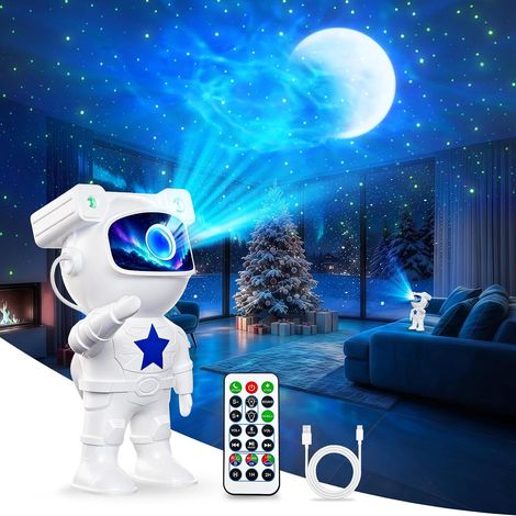 Astronaute Projecteur, Projecteur Ciel Etoile avec Bluetooth et 4 Bruits Blancs, 360° Rotation Magnétique, Télécommande Minuterie, Projecteur Galaxie Veilleuse adaptée aux adult et aux enfant (1/5)