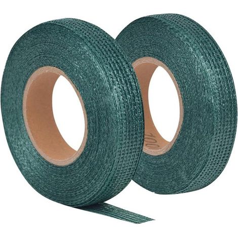 Attache pour plantes - 2 pièces - Attache pour arbres - Fil de liaison - Support d'attache pour plantes - Attaches pour plantes - Ruban de jardin vert pour arbres, arbustes et plantes grimpantes - 3cm (1/5)