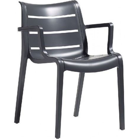 Sedia Sunset ANTRACITE S-C-A-B Poltrona con braccioli  Impilabile in Tecnopolimero Rinforzato Uso Interno/Esterno Elegante e Robusta – Made in Italy (1/4)