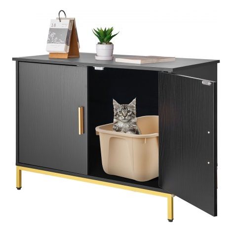 Meuble de Rangement pour Bac à Litière Chat Armoire Cache Maison (1/5)