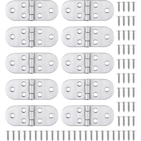 Pezzi Charnière Montage Facile Et Solides Pour Table Pliante Porte De Placard Trappe Fenêtre Bateau/Maison 10 Inox (1/5)