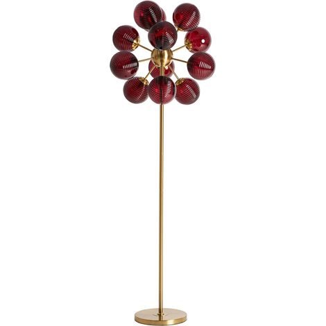 Lampe haute en cristal bordeaux style art déco translucide - Bordeaux translucide élégant (1/5)