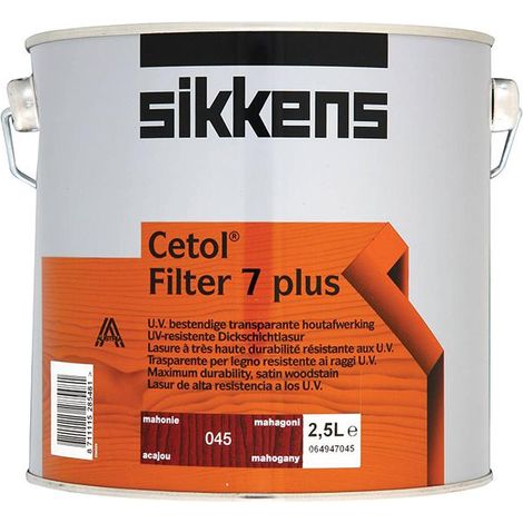 Sikkens Cetol Filter 7 Plus Woodstain Paint - 2.5 Litre - Mahogany (045)