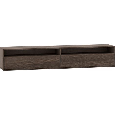 Selsey HEGGERS - Meuble TV avec 2 abattants et niches - 180 cm - Chêne dunin (1/5)
