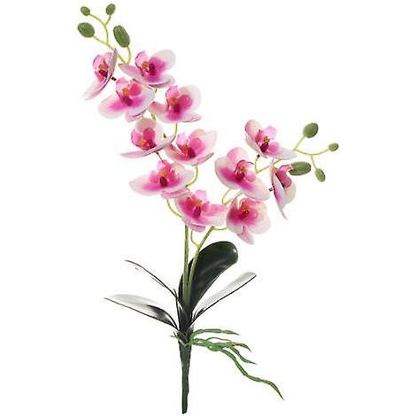 Fleur artificielle simulant une orchidée colorée en plastique, sans arrosage, pour la décoration intérieure.rose (1/5)