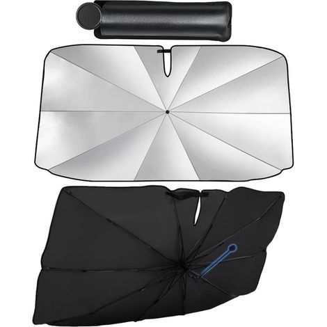 Parasole per auto, 125 x 65 cm, per parabrezza, con borsa per il trasporto inclusa, per modelli hatchback e coupé. (1/5)