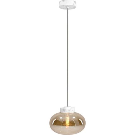 Lampada sospensione sfera vetro ambra bianca Moonstone Maxlight (1/3)
