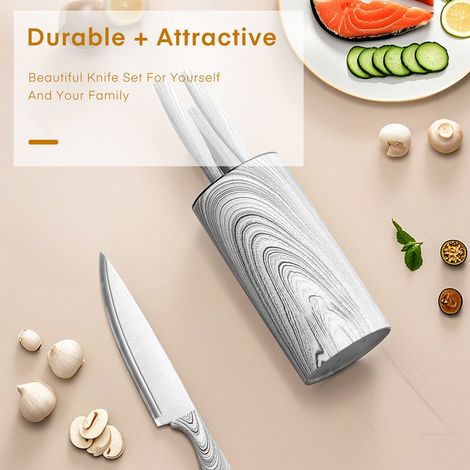 6 Pièces Couteaux de Cuisine, Acier Inoxydable, Amovible pour (1/5)