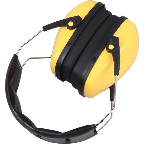 Casque antibruit jaune pour bébé, pliable et ajustable, avec protection auditive intégrée. (1/5)