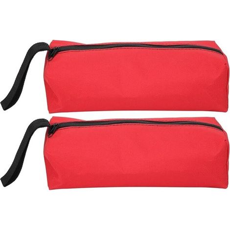 Set mit 2 kleinen Werkzeugkoffern, 25 x 8,5 x 7 cm, multifunktional und tragbar, aus 600D Polyester mit Schultergurt und Reißverschluss (Rot) (1/5)