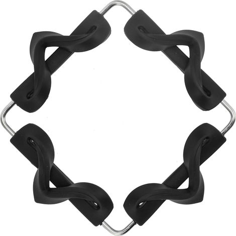 Dessous de plat en silicone, dessous de plat en acier inoxydable, dessous de plat antidérapant, tapis de table isolant thermique, dessous de plat pliable pour plats et casseroles chauds (noir) (1/5)