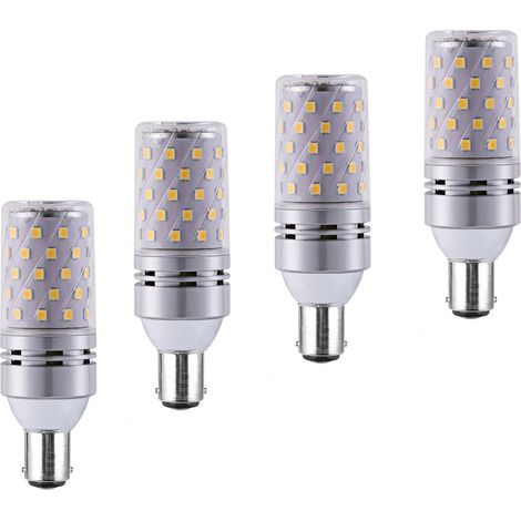 LED B15 de maïs Bulbs12W, 100W Incandescent équivalent, 1200lm, blanc chaud 3000K ampoules Chandelier, Bougie décorative Culot B15, lampe LED non graduables, Pack 4 [Classe énergétique A+] (1/5)