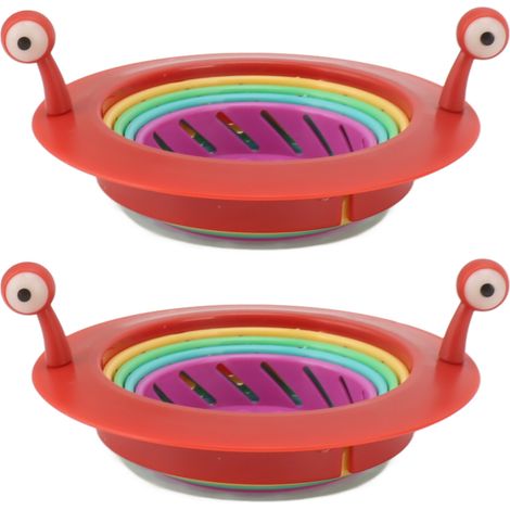 2PCS Filtre Évier Pliable Forme Monstre Coloré avec Poignée Anti Bouchon pour Cuisine Salle de Bain (1/5)