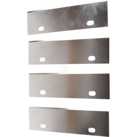 Lot de 4 lames de grattoir robustes en acier inoxydable pour grils de barbecue. Accessoires de rechange pour le nettoyage des grils de barbecue d'extérieur. (1/5)