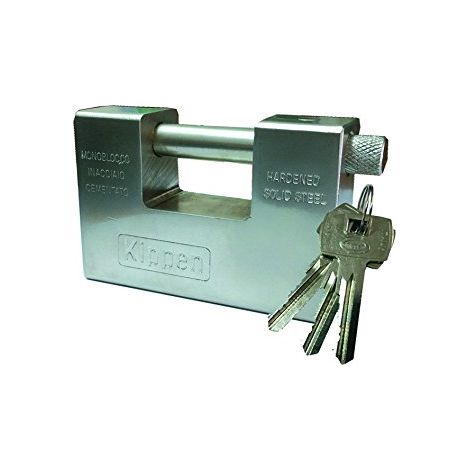 KIPPEN 2010C Lucchetto Antiscasso con Corpo in Acciaio Cementato Monoblocco MM.90, Argento, 90 mm, 1 Pezzo