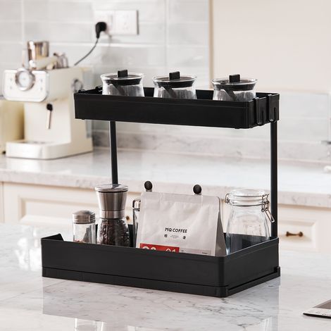 Multifunctional Plastic Pull Out Kitchen Storage Rack (1/5)