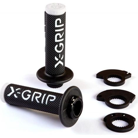 Manopole X-Grip Lock-On bianche per fuoristrada con adattatori per acceleratore