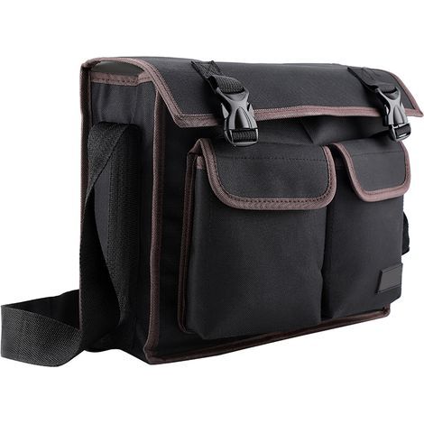 Schultertasche aus dickem Oxford-Gewebe, Organizer für Elektriker/Reparaturarbeiter (schwarz) (1/5)