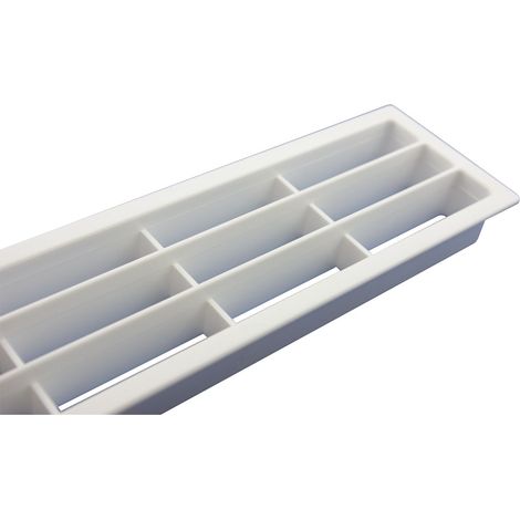 Lüftungsgitter Abluftgitter Möbelbeschlag 458 x 65 mm Kunststoff weiß