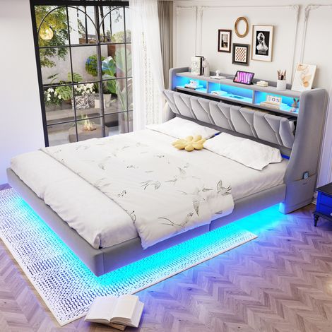 letto letto matrimoniale contenitore 180x200 LED OKMYHOME