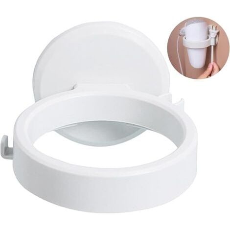 1 STÜCK (Weiß) Föhnhalter, Föhnhalterung, Wand-Föhnhalterung, Föhnhalter ohne Bohren, Selbstklebende Föhnhalterung ohne Bohren, für Badezimmer und Toiletten (1/5)