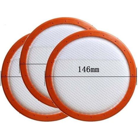 FENOPLASTICAFiltre pour aspirateur en coton lavable rond pour Midea aspirateur , XU,C3-L148B C3-L143B VC14A1-VC 146 mm Eléments de filtre HEPA 3 pièces - KZQ (1/4)