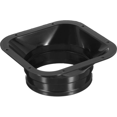 Flangia di raccordo per condotti, pannello a parete in PP, adatta per impianti di riscaldamento, condizionamento, ventilazione e canalizzazione dell'aria colore nero. (1/4)