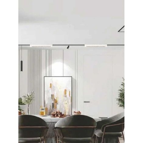 TrAdE Shop Traesio - Faretto Orientabile Binario 26 W 12led Bianco Nero Luce 3000k 6500k 4000k Pst-47 - Bianco-Bianco Caldo -