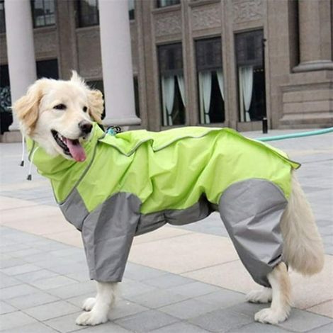Manteau imperméable pour chien avec capuche amovible, veste pluie ajustable à cordon, veste chien étanche avec trou pour collier, 10 tailles, 30 couleurs (1/5)