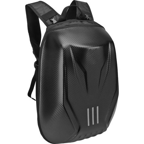 Sacoche de casque de moto extensible à grande capacité, antichoc, pour moto tout-terrain, motif fibre de carbone (1/5)