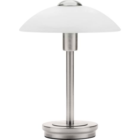 Litecraft Table Lamp Touch Sensitive Base With Alabaster Shade - Satin Nickel