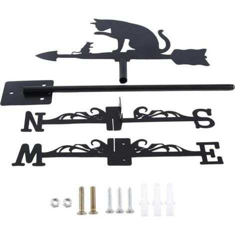Girouette Souris Chat, Silhouette de Girouette, Indicateur de Direction Du Vent DéCoratif de Jardin pour Ferme de Cour ExtéRieure (1/5)