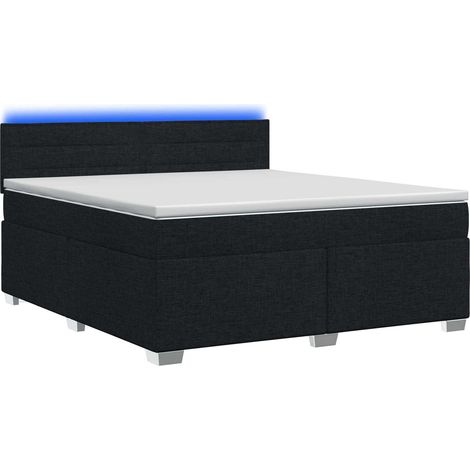 Maison Exclusive - Lit de box spring avec matelas et LED Noir 140 x 200 cm Tissu (1/5)