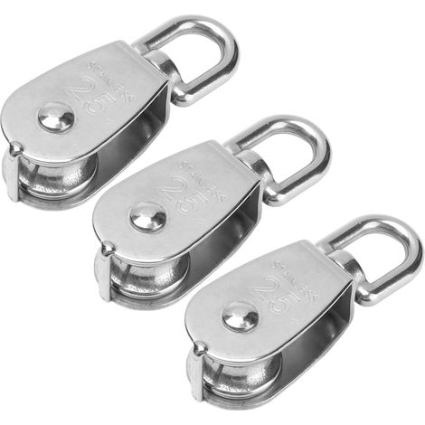 10 poulies simples pour grue, câble en acier inoxydable, crochet de levage, roue de remorquage suspendue M25 (1/5)