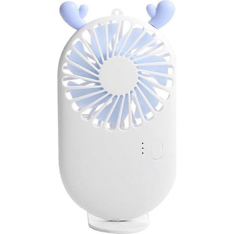Ventilateur de camping, de bureau ou de travail rechargeable, mini ventilateur de camping, petit ventilateur de bureau.-14X8cm-Blue (1/3)