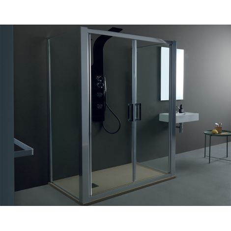Porta doccia FPSL60 in cristallo 6 mm trasparente cm. 80 con (1/3)