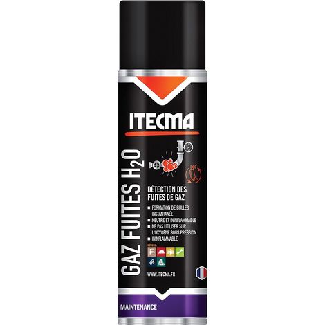 Détecteur de fuites gazeuses Gaz Fuites H²O aérosol de 650 ml brut-400 ml net - ITW SPRAYTEC ITECMA