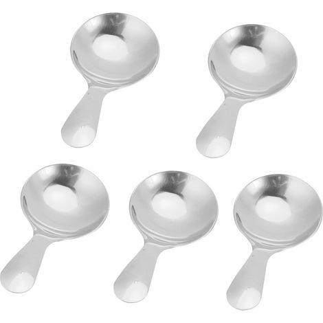 5-teiliges Set aus 304 Edelstahl-Eisportionierern, Teelöffeln, Dessertlöffeln, Sahnelöffeln, Küchenutensilien, Silber (1/5)