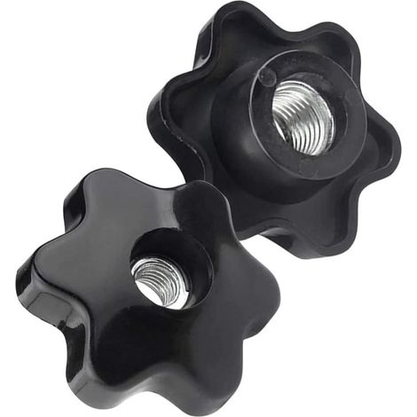 10 Pièces - Écrou À Poignée - Vis De Serrage - Filetage Interne M6 M8 M10 - Plastique Moleté Pour Équipements Industriels - Noir - 39x60mm